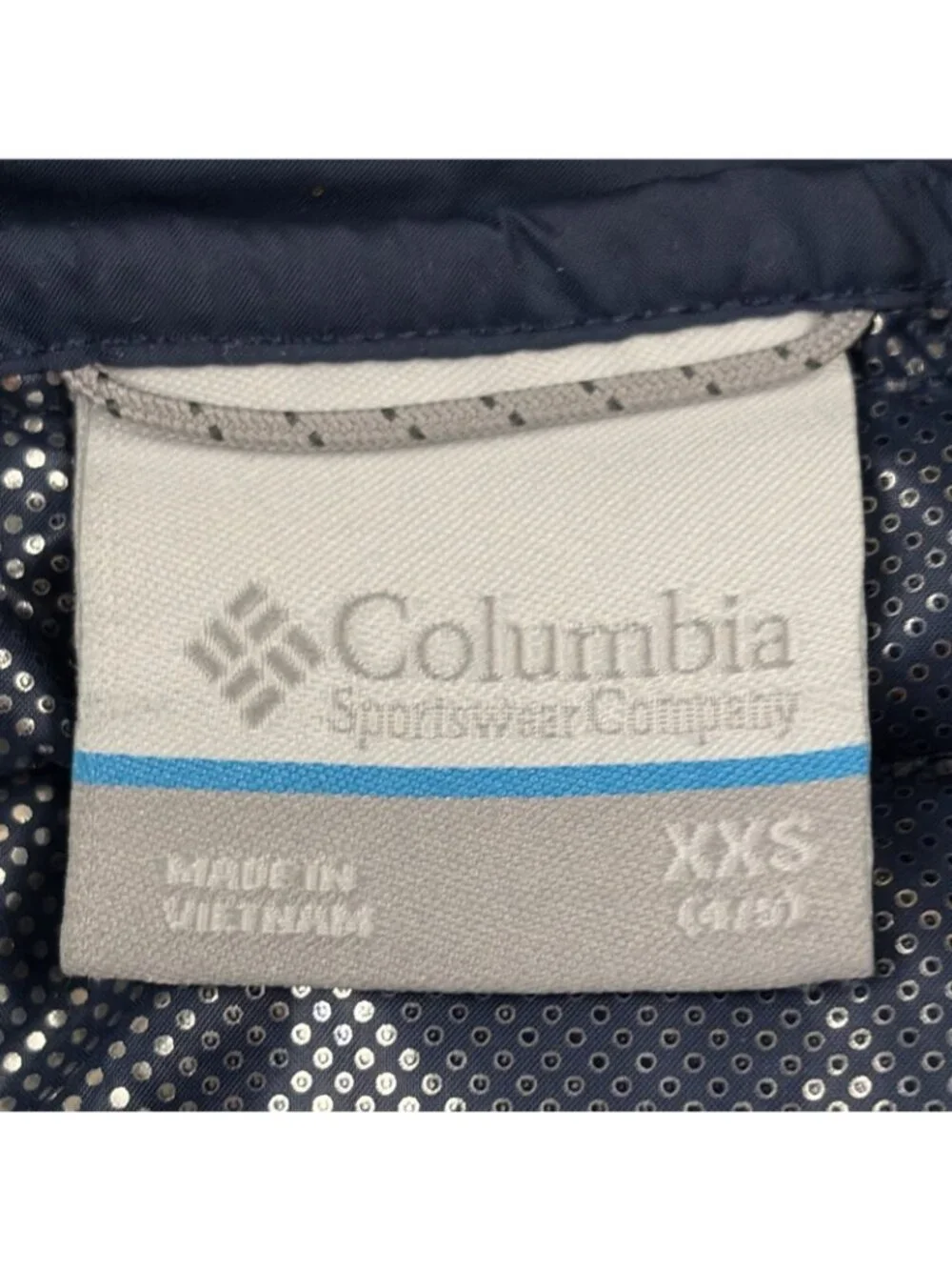 Columbia Omni Heat Hooded Puffer Jacket Kids Boy’s XXS Full Zip Blue Outdoors